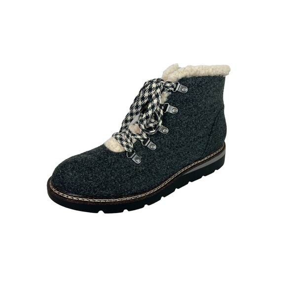 Madden NYC Women's Hiker Hiking Boots w Sherpa Trim - Gray - Size US 10 - Picture 1 of 10